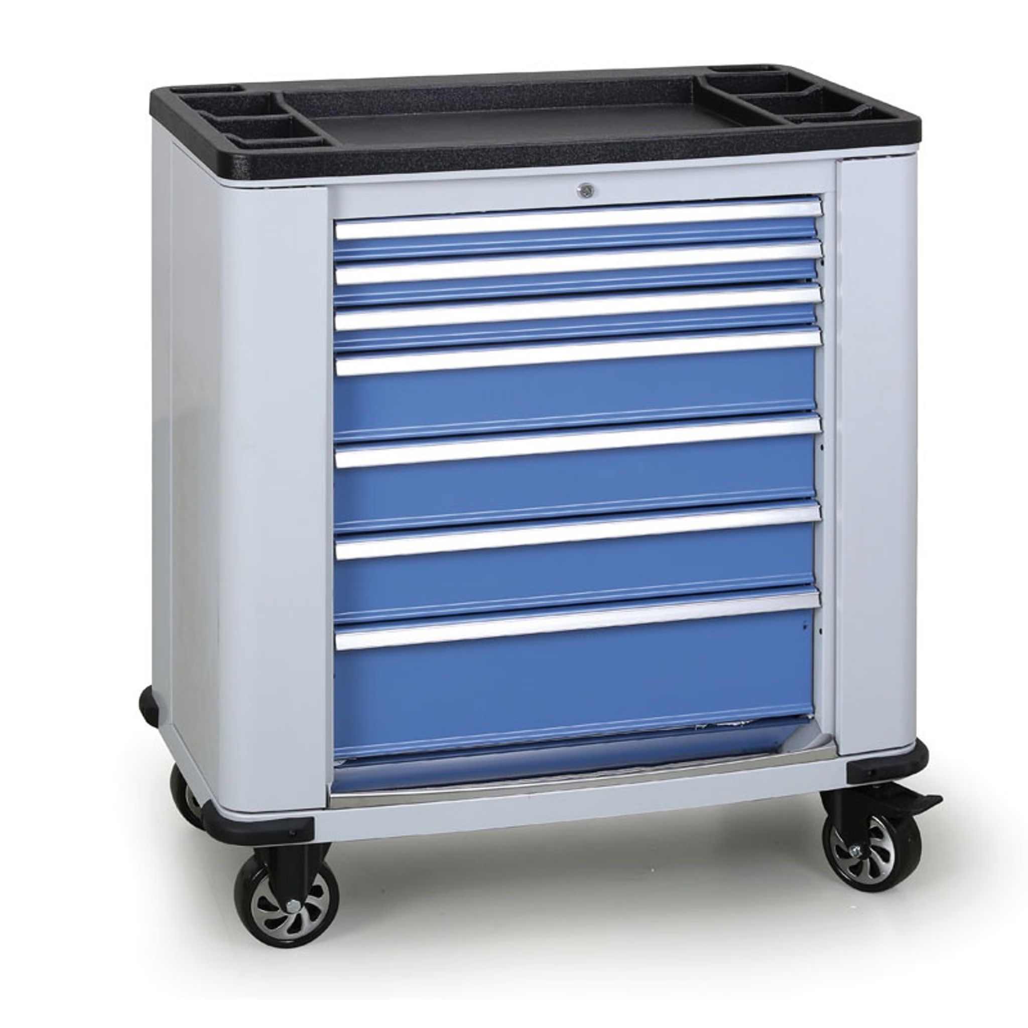 Wózek warsztatowy mobilny na narzędzia  EXPERT, 7 szuflad, 1030 x 900 x 530 mm, niebieski