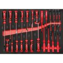 Wózek warsztatowy mobilny na narzędzia EXPERT, z zestawem narzędzi, 7 szuflad, niebieski