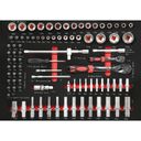 Wózek warsztatowy mobilny na narzędzia EXPERT, z zestawem narzędzi, 7 szuflad, niebieski