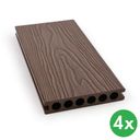 WPC-Terrassendielen, Hohlkammerprofil, 140 × 25 × 2850 mm, 4 Stk., kaffeebraun