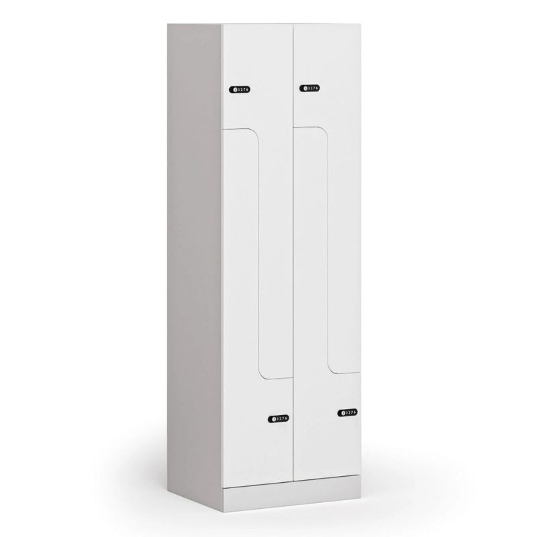 Z-Spind S1, 4 Abteile, 1850 x 600 x 500 mm, mechanisches Codeschloss, laminierte Tür, weiß Z-Spind S1, 4 Abteile, 1850 x 600 x 500 mm, mechanisches Codeschloss, laminierte Tür, weiß