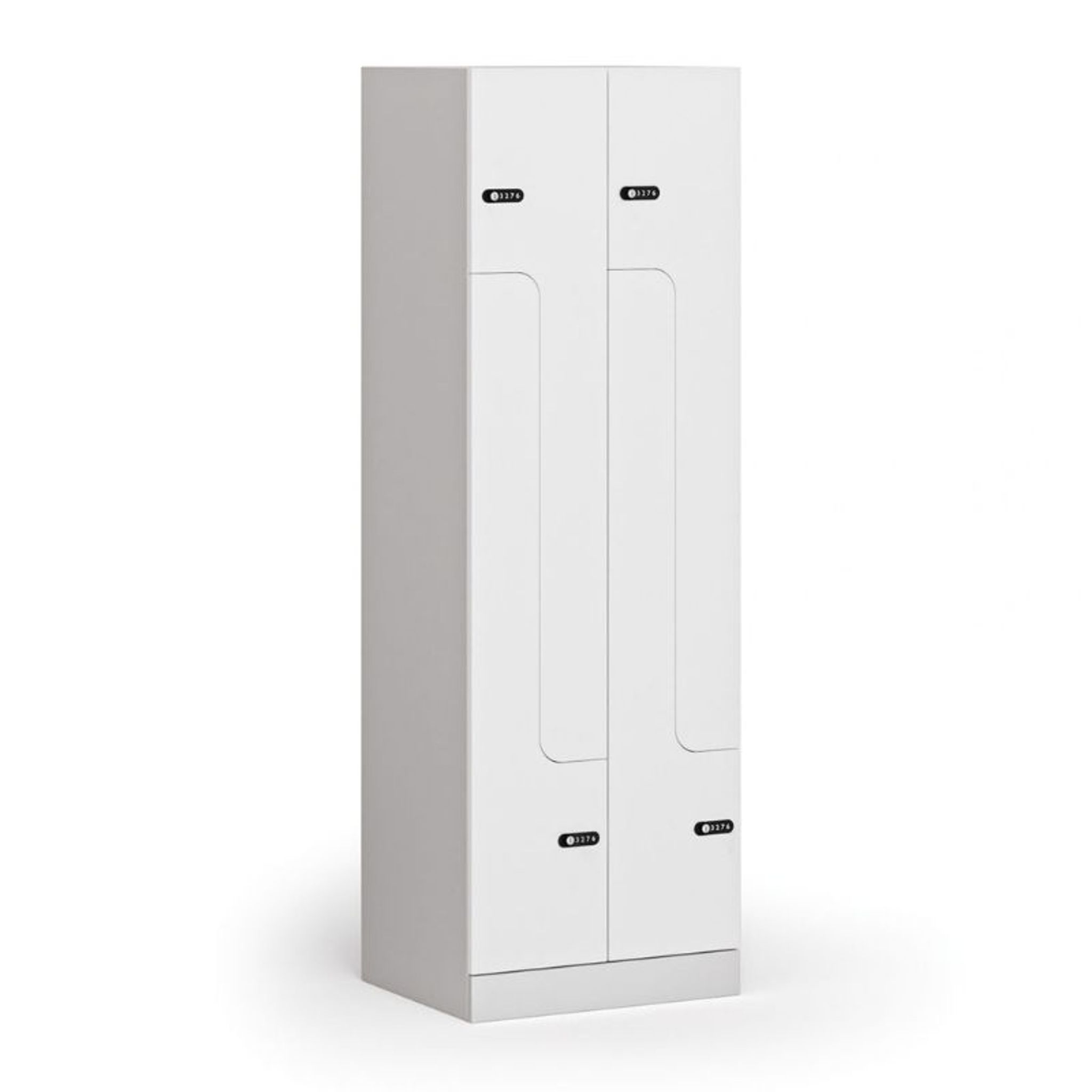 Z-Spind S1, 4 Abteile, 1850 x 600 x 500 mm, zerlegt, mechanisches Codeschloss, laminierte Tür, weiß Z-Spind S1, 4 Abteile, 1850 x 600 x 500 mm, zerlegt, mechanisches Codeschloss, laminierte Tür, weiß