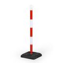 Zahrazovací plastový sloupek se základnou, výška 870 mm, červená/bílá