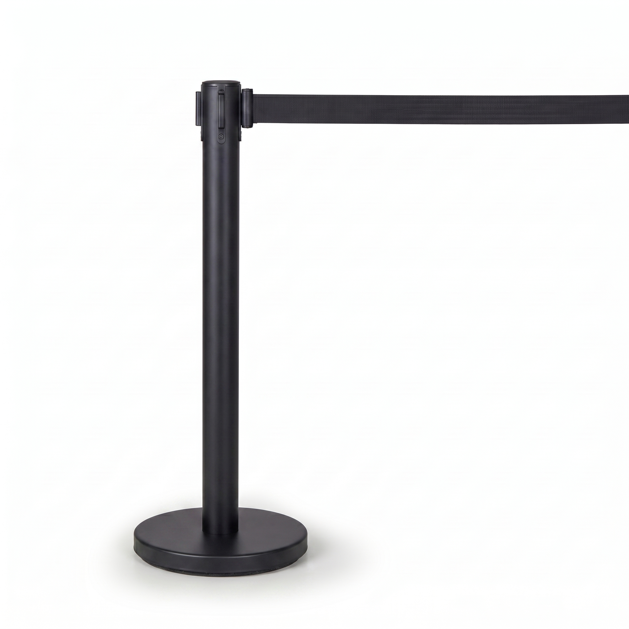 Zahrazovací sloupek se samonavíjecím pásem, černá/černá