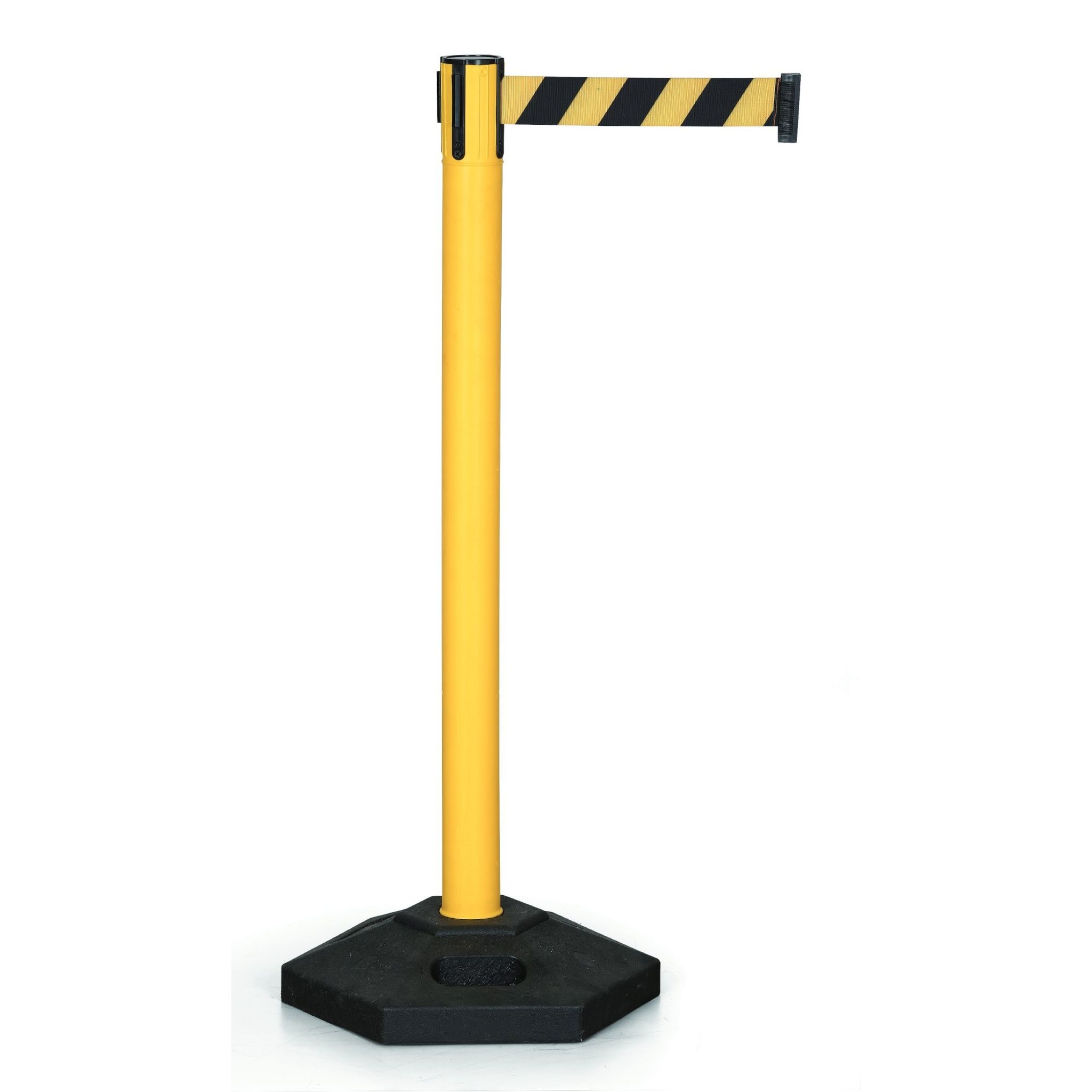 Zahrazovací sloupek se samonavíjecím pásem, žlutá/černá