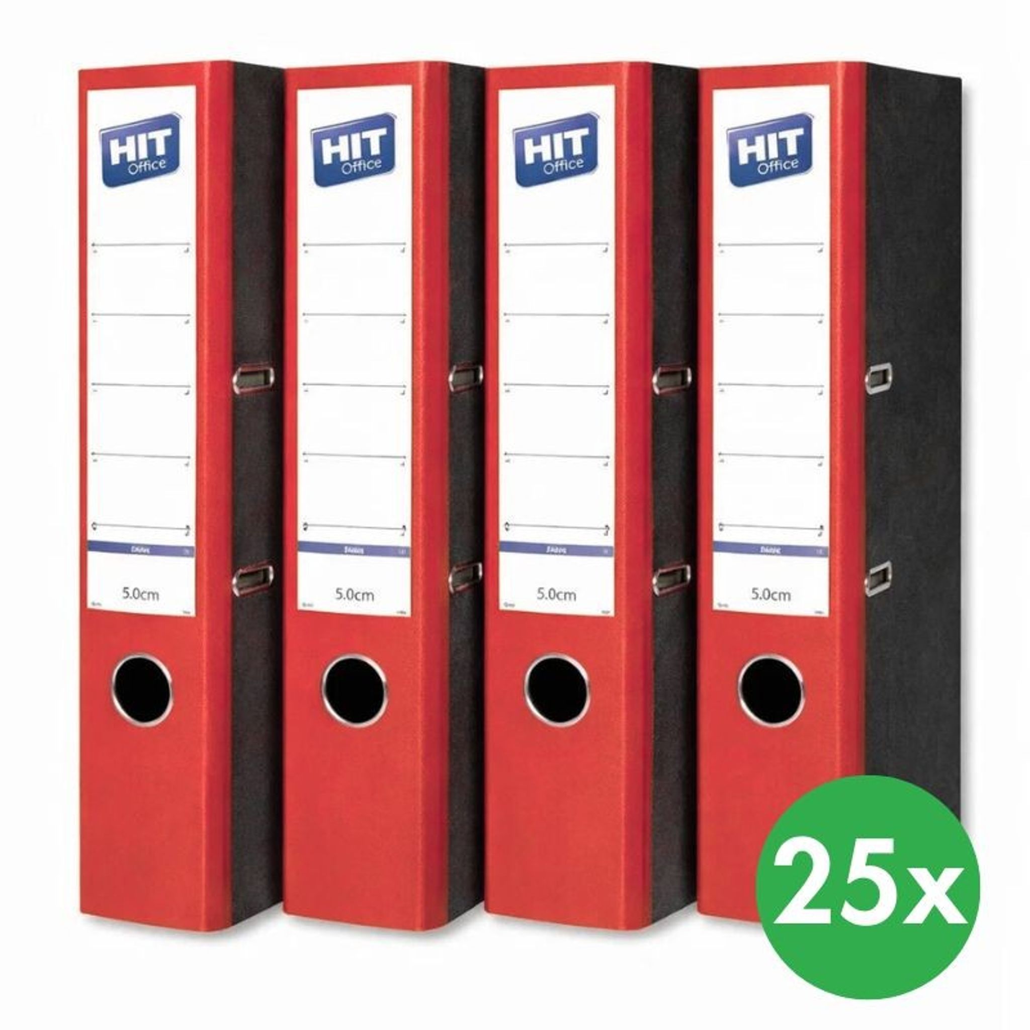 Zakladač pákový s farebným chrbtom - šírka 5 cm, červená