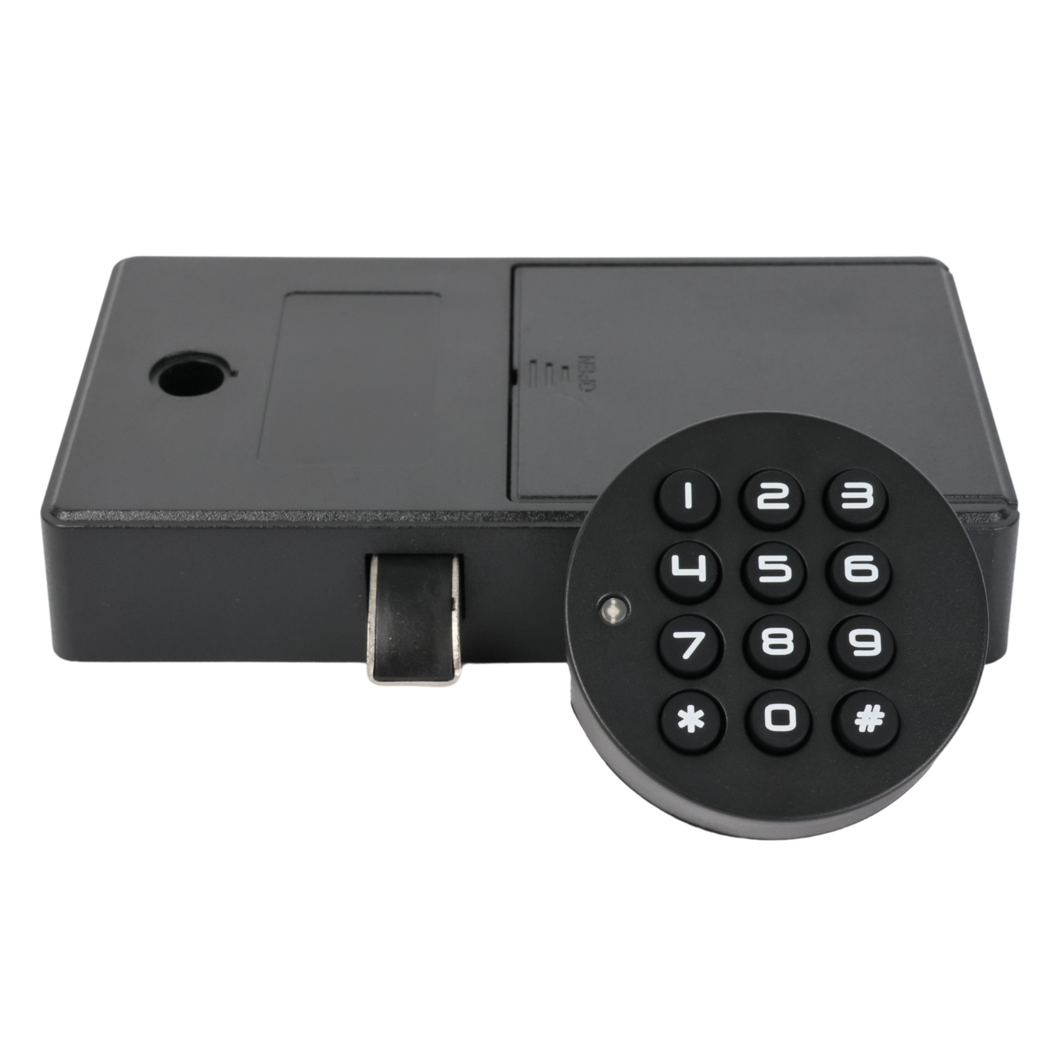 Zamek szyfrowy z czytnikiem kart RFID F029R, aluminium, czarny
