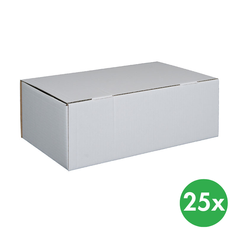 Fotografia produktu: Zásielková kartónová krabica, biela 500x300x200 mm, 25 ks