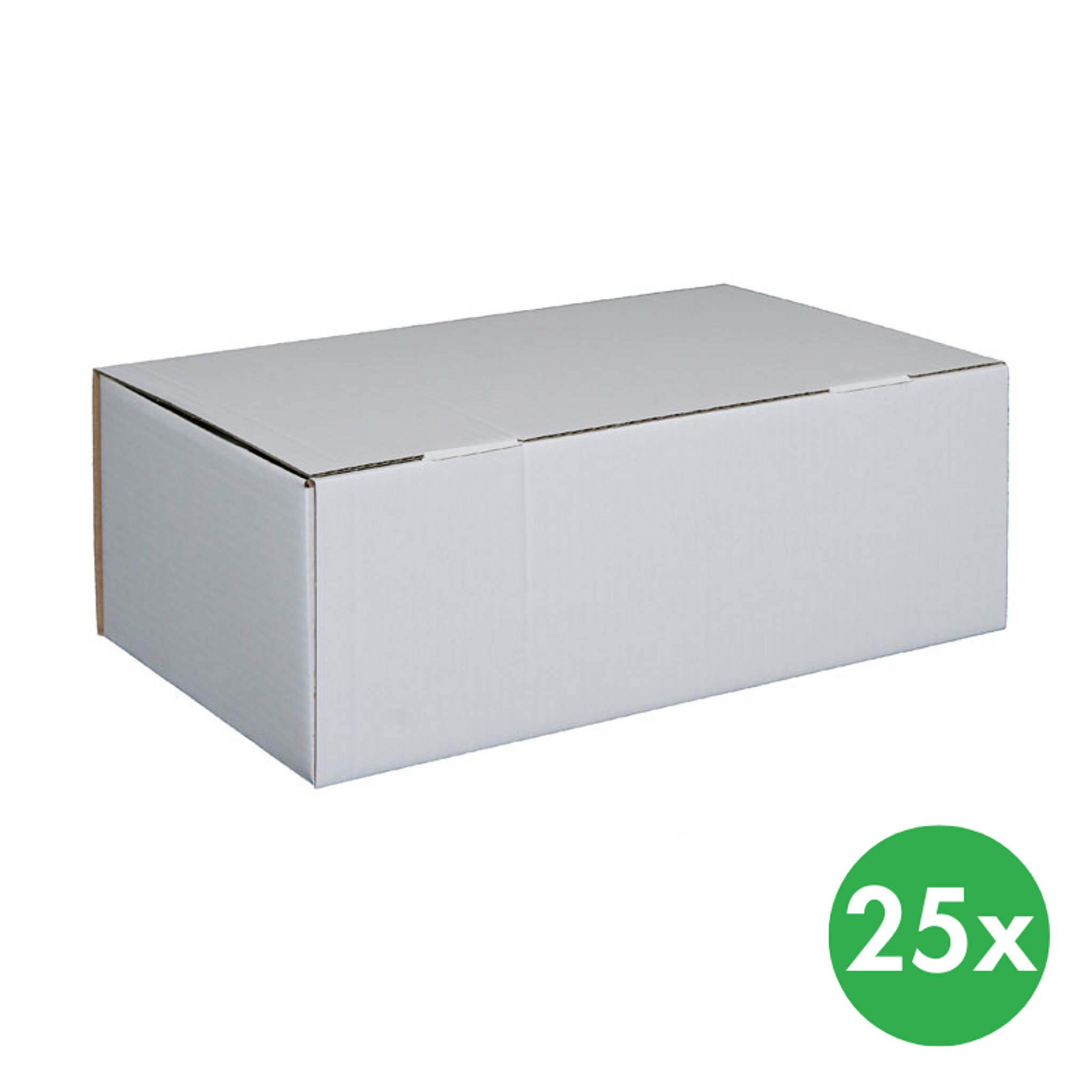 Zásilková kartonová krabice, bílá 350x250x120 mm, 25 ks