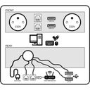 Zásuvkový box TYP III - výklopný, 2x zásuvka, 2x port USB data, 2x RJ45 port, černá