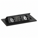 Zásuvkový box TYP VI - výklopný, 2x zásuvka, VGA, HDMI, USB DATA, 2x RJ45 port, černá