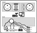 Zásuvkový box TYP VI - výklopný, 2x zásuvka, VGA, HDMI, USB DATA, 2x RJ45 port, stříbrná