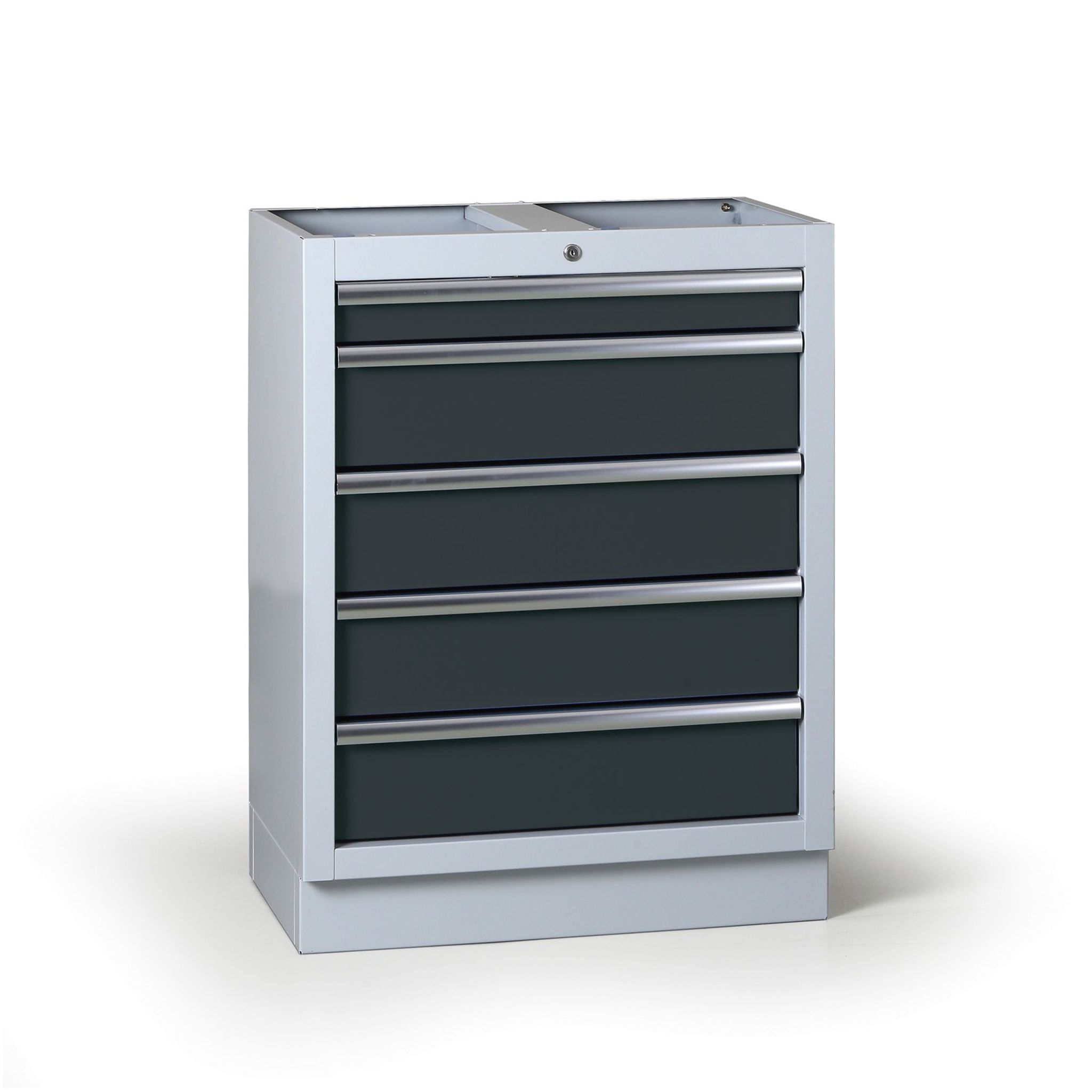 Zásuvkový dílenský box k pracovní desce EXPERT, 5 zásuvek, 680 x 455 x 910 mm, grafit