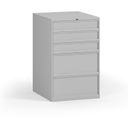 Zásuvkový dílenský box na nářadí k pracovnímu stolu, 5 zásuvek, 510 x 592 x 810 mm, šedá