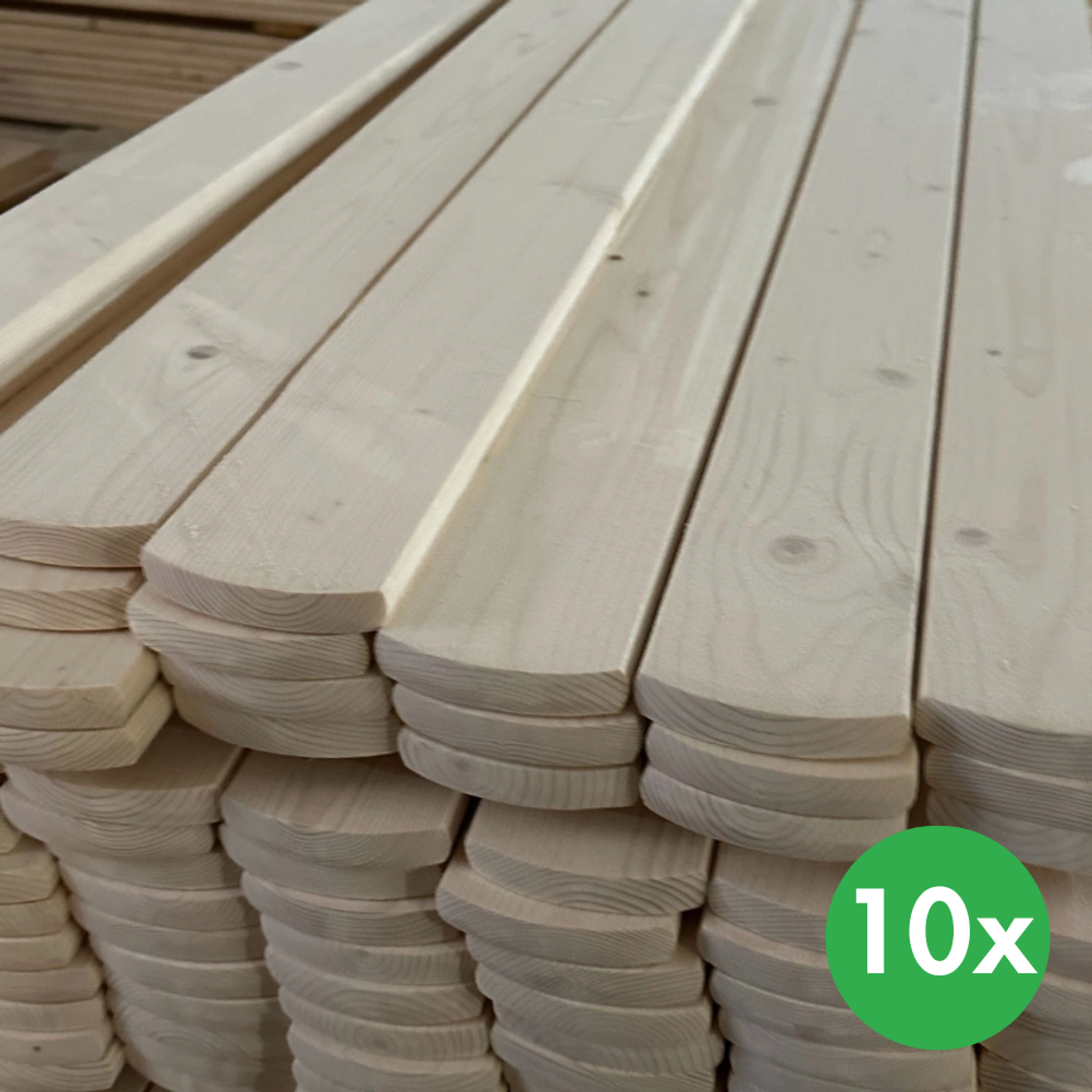 Zaunbretter, oberes Ende gerundet, 20x95x1000 mm, 10 Stk.