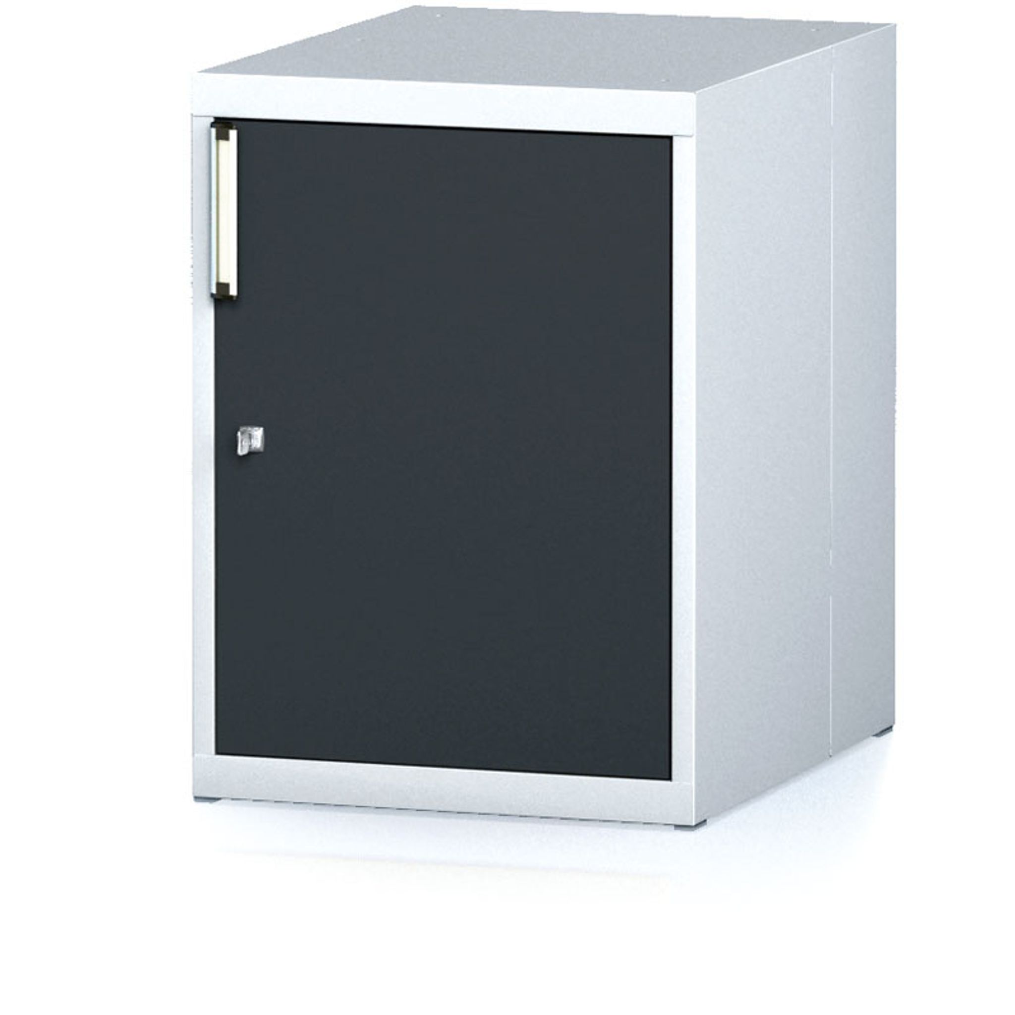 Závěsná dílenská skříňka na nářadí k pracovním stolům MECHANIC, 480 x 600 x 662 mm, antracitové dveře