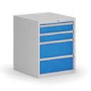Závesný dielenský box k stolu G8, 4 zásuvky, 560 x 600 x 700 mm, modrá