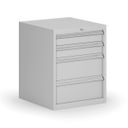 Závesný dielenský box k stolu G8, 4 zásuvky, 560 x 600 x 700 mm, sivá