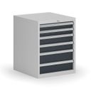 Závesný dielenský box k stolu G8, 6 zásuviek, 560 x 600 x 700 mm, grafit