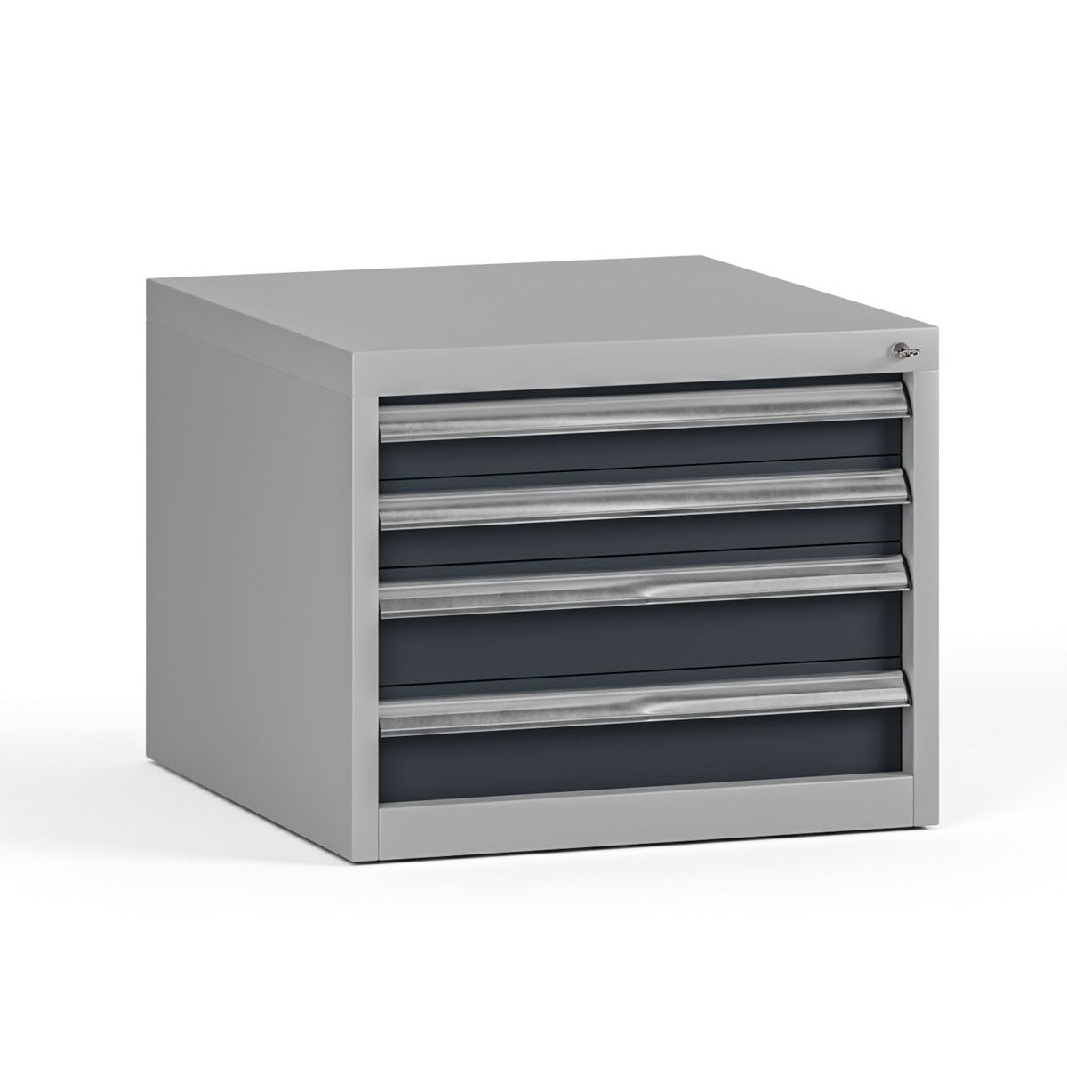 Fotografia produktu: Závesný dielenský box na náradie G345 k pracovným stolom do dielne, 4 zásuvky, 565 x 580 x 450 mm, grafit