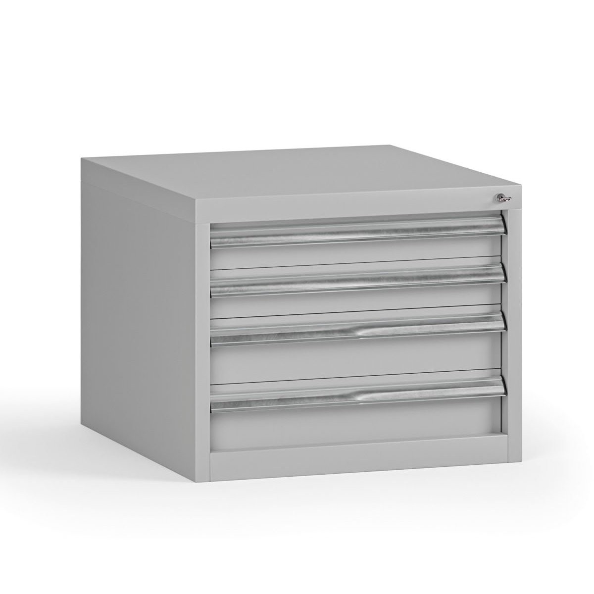Fotografia produktu: Závesný dielenský box na náradie G345 k pracovným stolom do dielne, 4 zásuvky, 565 x 580 x 450 mm, sivá