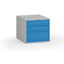 Závesný dielenský box na náradie k pracovným stolom, 3 zásuvky, zámok, 510 x 592 x 470 mm, modrá