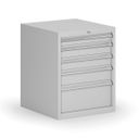 Závěsný dílenský box ke stolu G8, 5 zásuvek, 560 x 600 x 700 mm, šedá