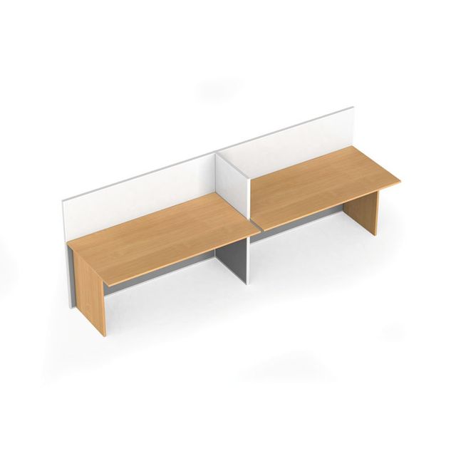 Zestaw parawanów biurowych z prostym stołem PRIMO, otwarty, magnetyczny, 2 miejsca