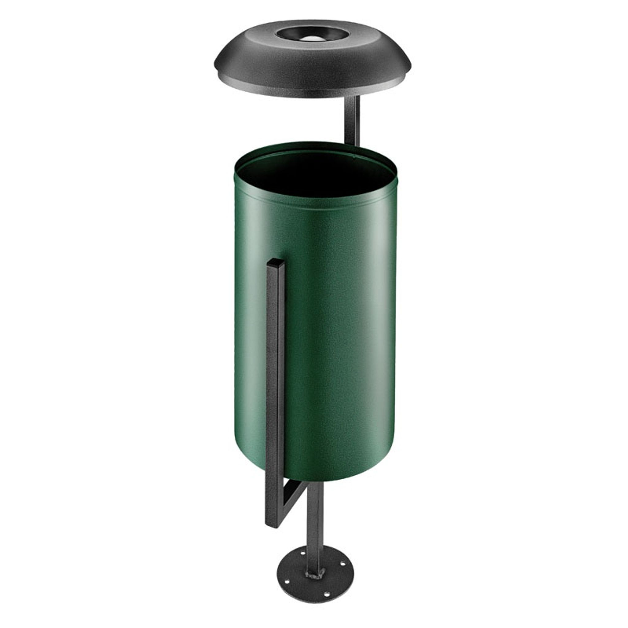 Zewnętrzny kosz na śmieci, 35 l, 365 x 365 x 1030 mm, zielony