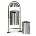 Zewnętrzny kosz na śmieci ze stali nierdzewnej, 27 l, 460 x 320 x 1150 mm