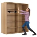 Zweireihiges Schiebe-Bücherregal DOUBLE, 1800 x 700 x 2000 mm, Buche