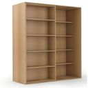 Zweireihiges Schiebe-Bücherregal DOUBLE, 1800 x 700 x 2000 mm, Buche