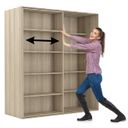 Zweireihiges Schiebe-Bücherregal DOUBLE, 1800 x 700 x 2000 mm, Eiche natur