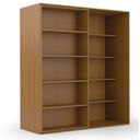 Zweireihiges Schiebe-Bücherregal DOUBLE, 1800 x 700 x 2000 mm, Kirsche