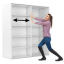 Zweireihiges Schiebe-Bücherregal DOUBLE, 1800 x 700 x 2000 mm, weiß