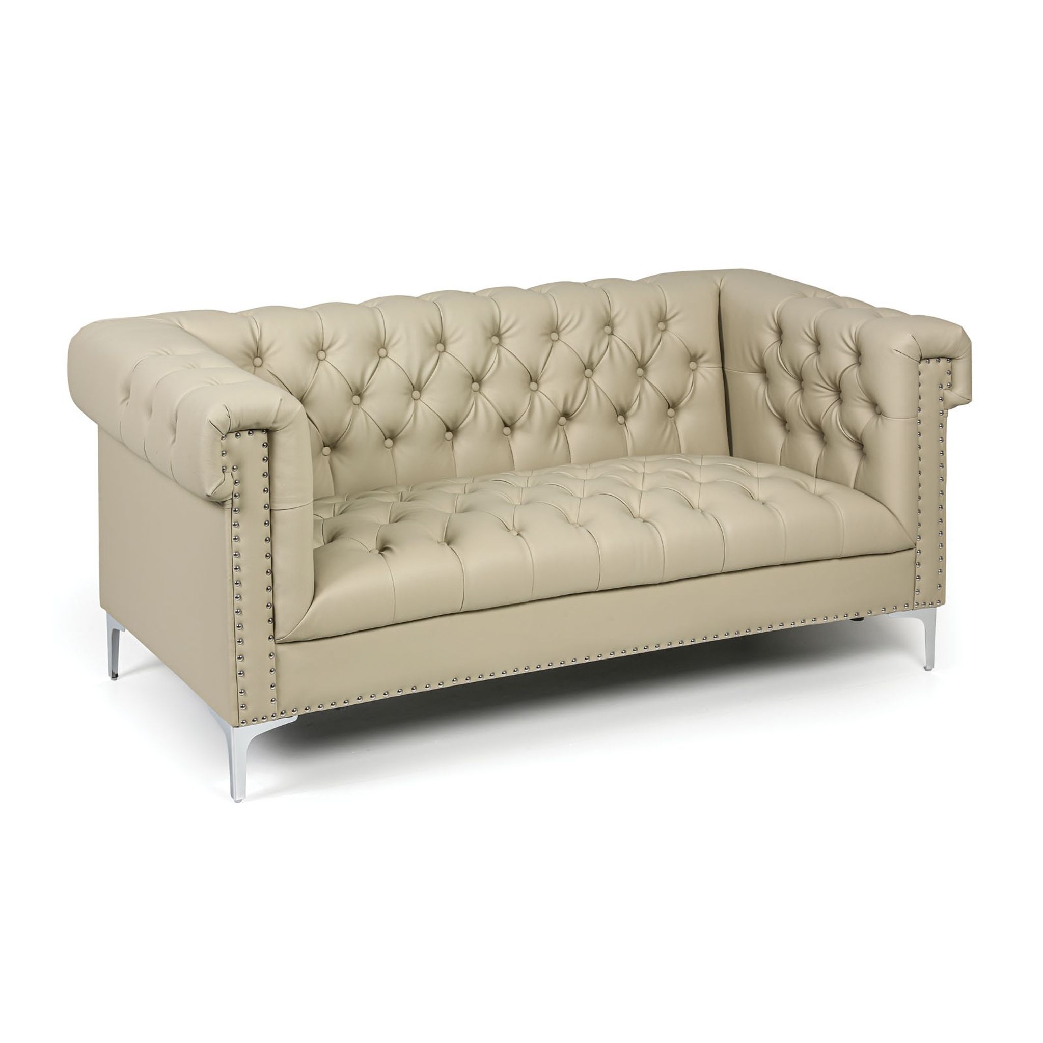 Zweisitzer-Sofa Leder RICK, 2 Plätze, beige