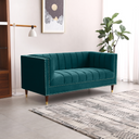 Zweisitzer-Sofa Wildleder RILEY, 2 Sitze, grün