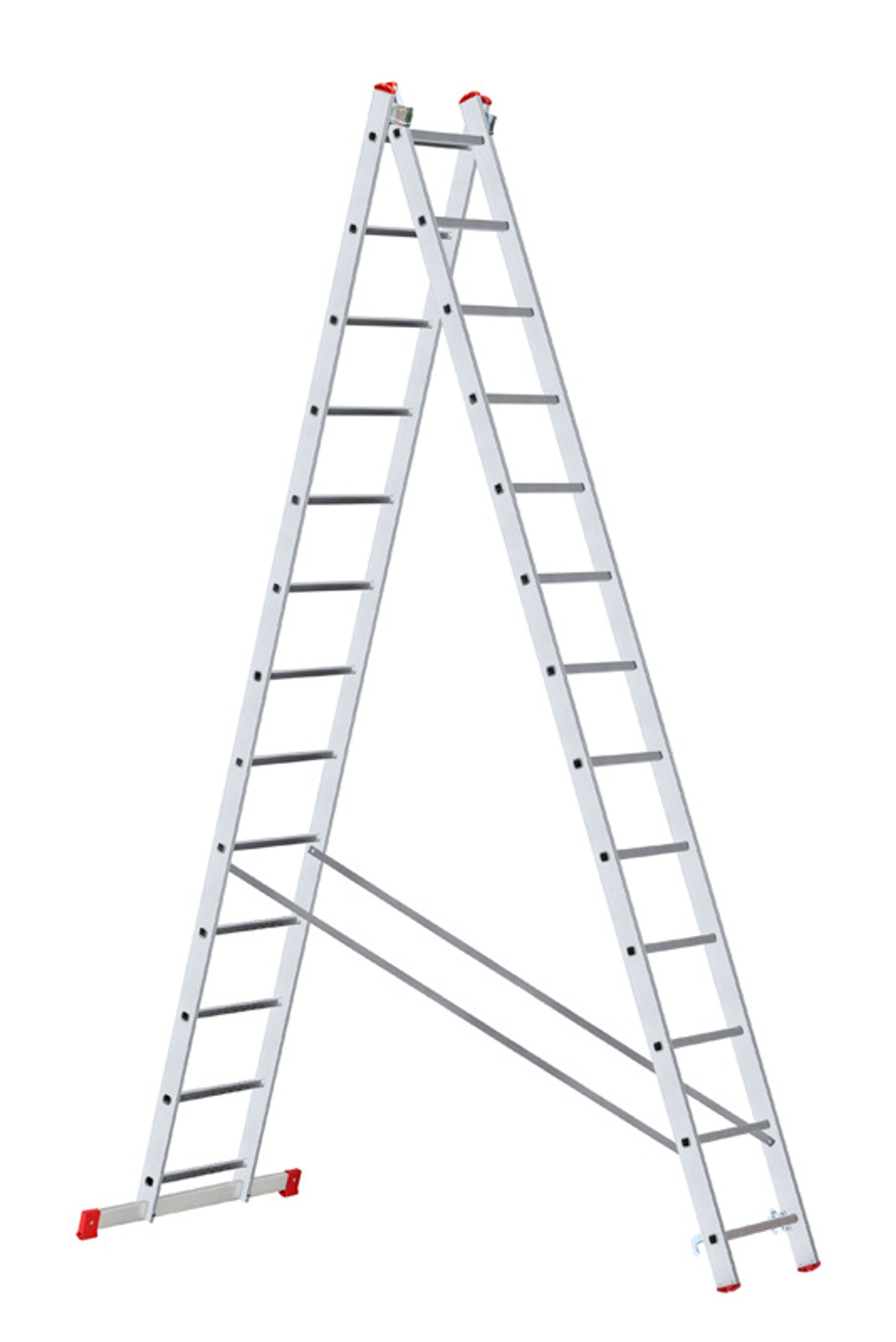 Zweiteilige Mehrzweck-Aluleiter HOBBY, 2x13 Sprossen, 6,18 m Zweiteilige Mehrzweck-Aluleiter HOBBY, 2x13 Sprossen, 6,18 m